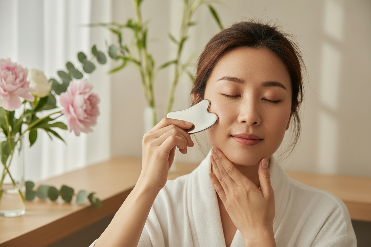 Gua Sha for Radiant Mornings – And Why Your Bio-Retinol Oil Serum Is the Perfect Companion