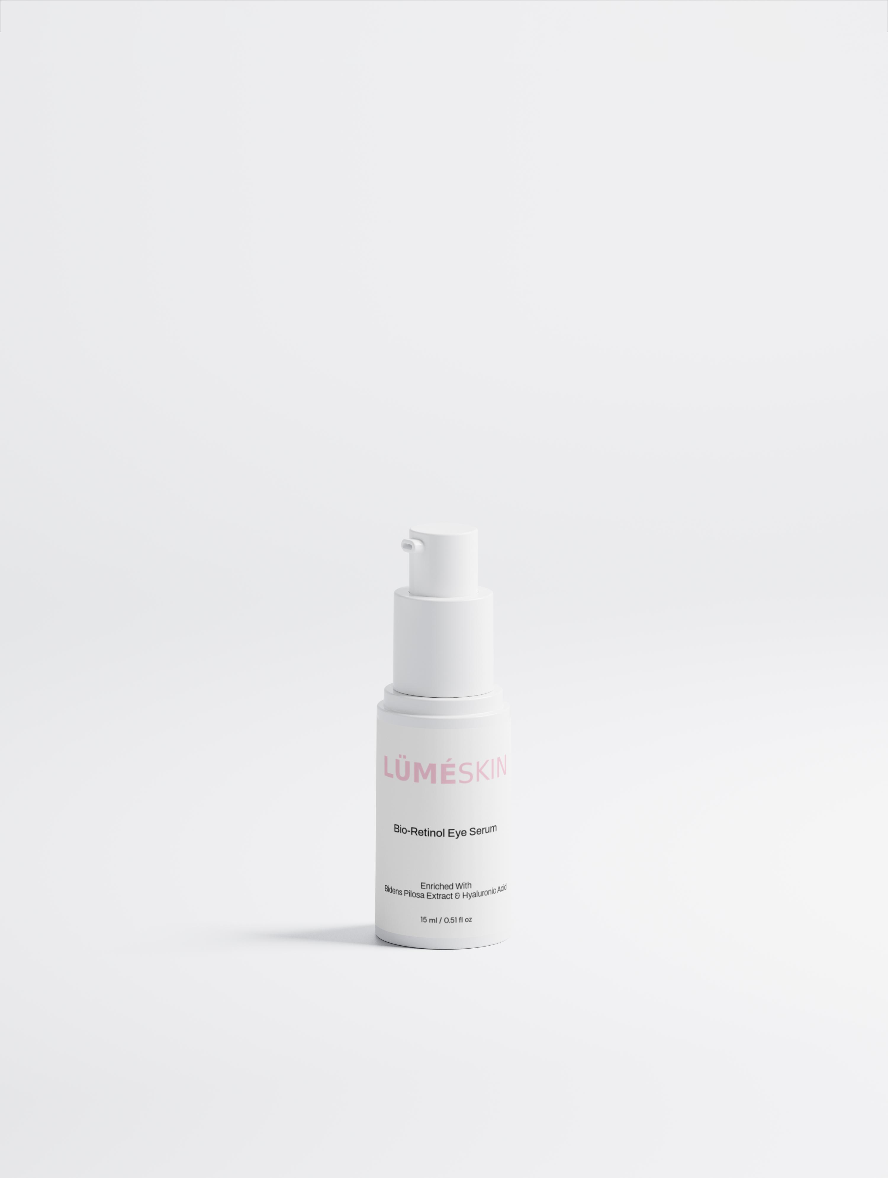 LÜMÉSKIN bio-retinol eye serum product packaging natural eye care
