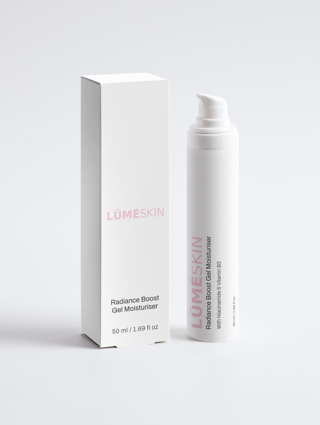 LÜMÉSKIN Radiance Boost Gel Moisturiser jar lightweight face gel
