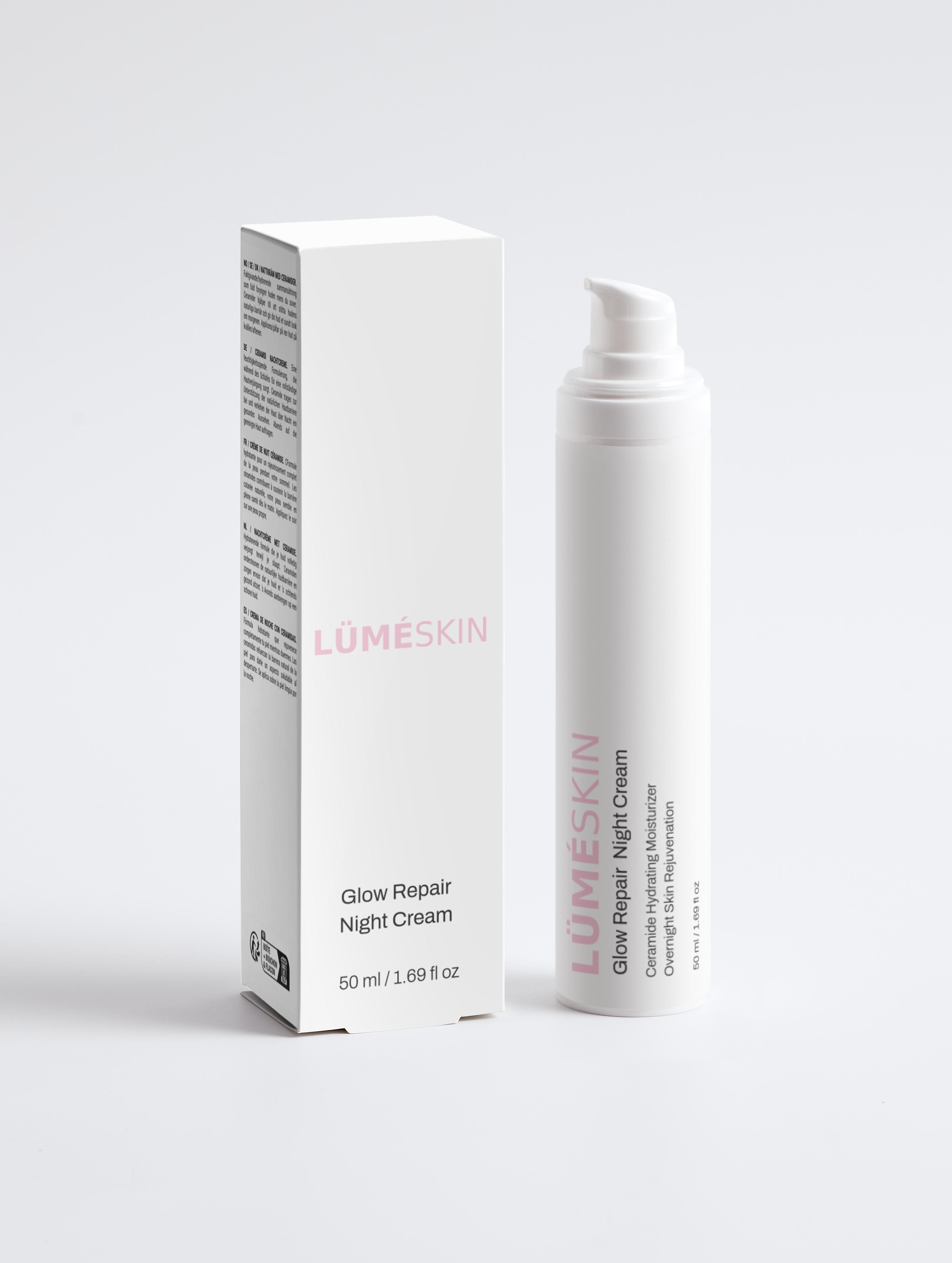 LÜMÉSKIN Glow Repair Night Cream jar anti-aging moisturizer
