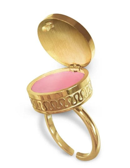 Boho Lip Balm Ring in 14K Gold