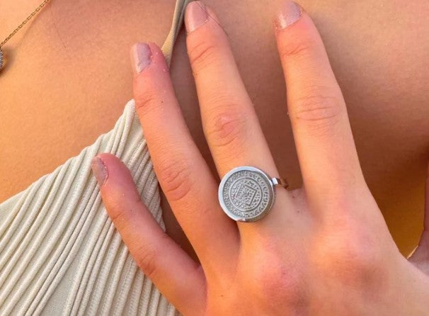 Boho Lip Balm Ring in Stainless Steel