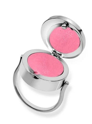 Black Onyx Lip Balm Ring in Stainless Steel