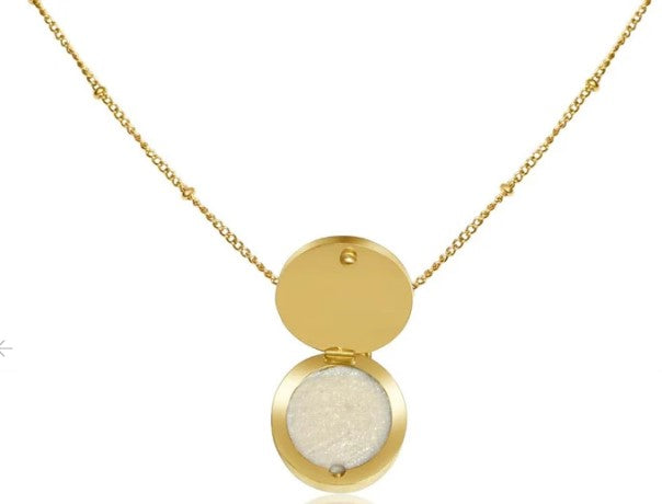 Paris Lip Balm Necklace in 14K Gold
