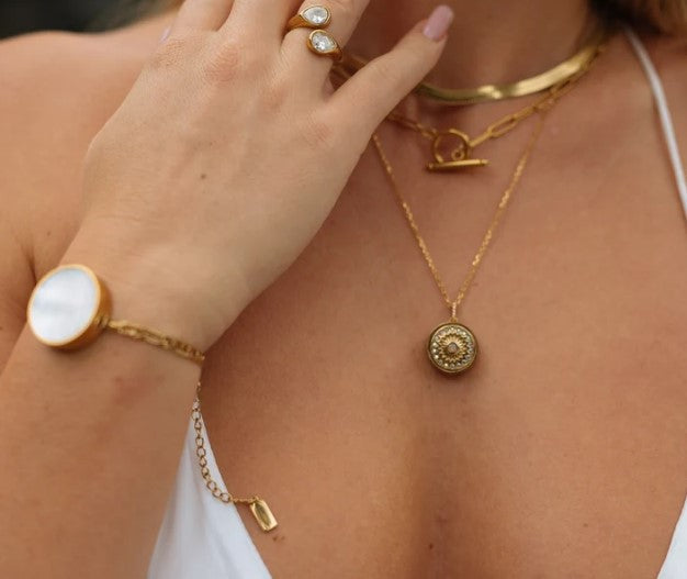 Paris Lip Balm Necklace in 14K Gold