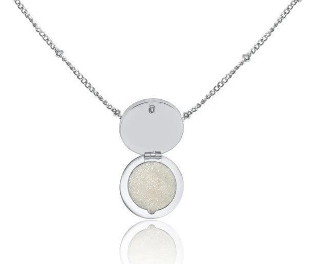 Paris Lip Balm Necklace in Stainless Steel