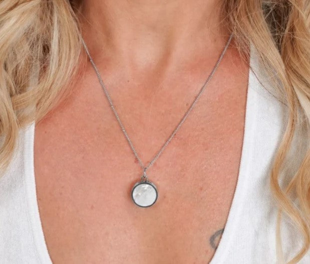 Pearl Lip Balm Necklace in Stainless Steel