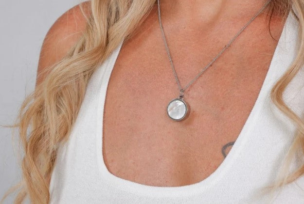 Pearl Lip Balm Necklace in Stainless Steel