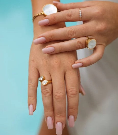 Mother of Pearl Lip Balm Bracelet in 14K Gold