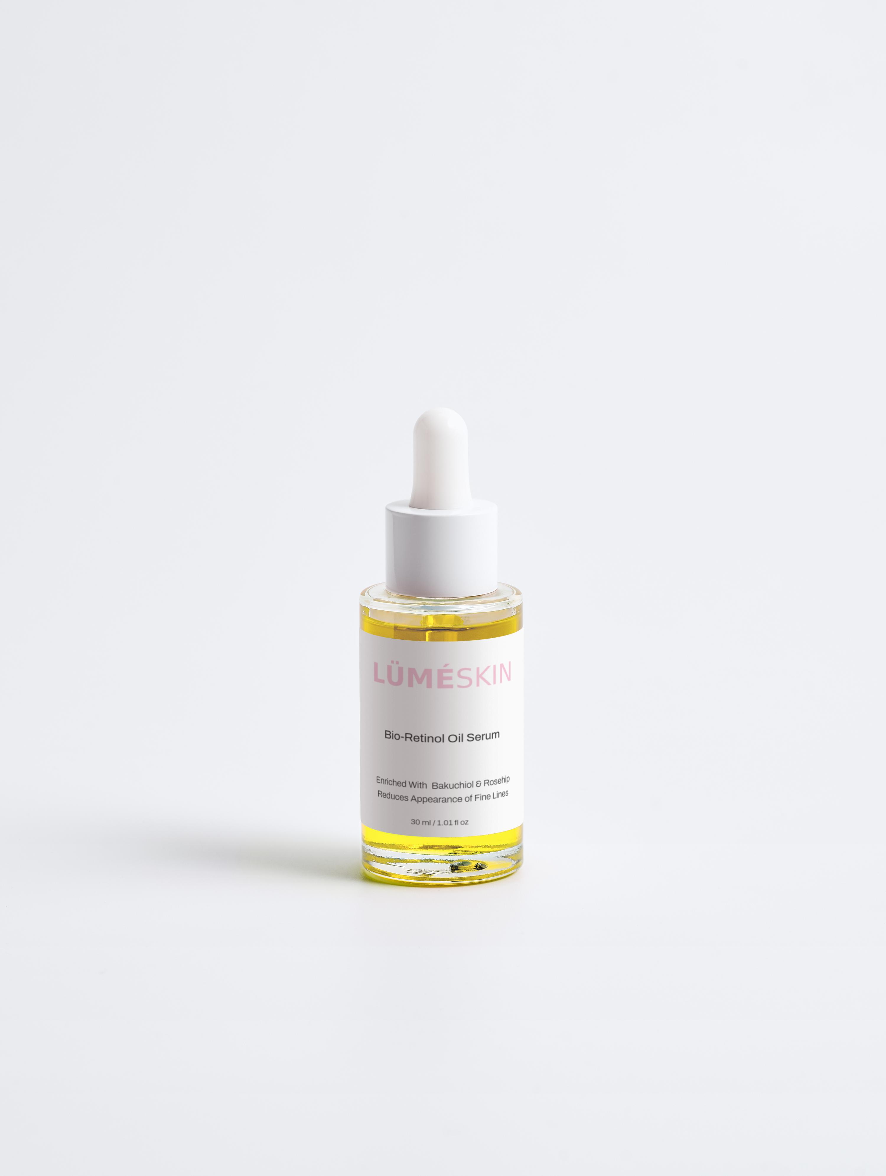 LÜMÉSKIN bio-retinol oil serum product packaging natural retinol alternative
