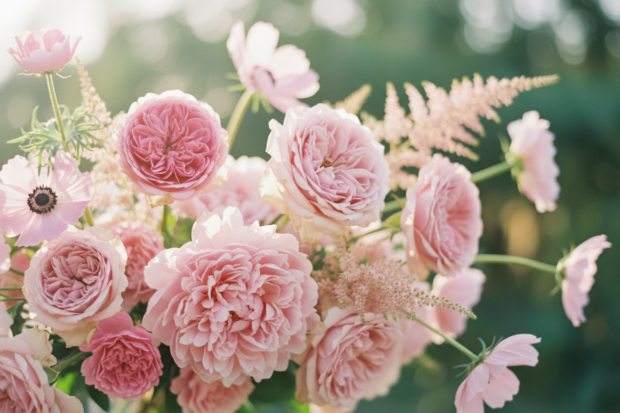 pink organic flowers
